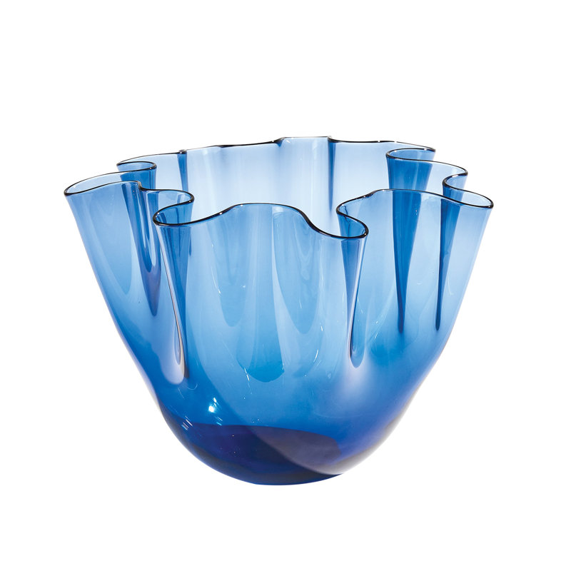 Glass Table Vase, 10.25" H x 11.75" W x 11.75" D