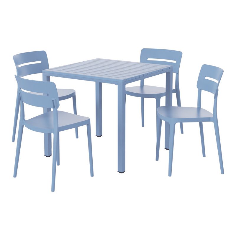Ensemble repas carré pour 4 personnes, Blue