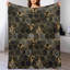 Jeté en marbre noir Luxury Luxury Abstract Leaves-128941213-128941211