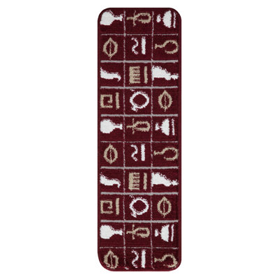 Tapis d’escalier rouge doux et vibrant treillis Koepp