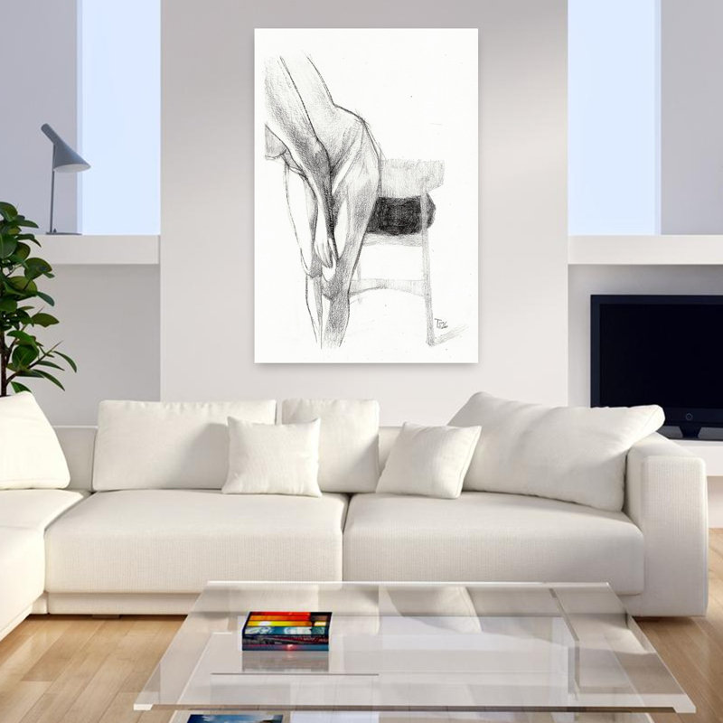 Art contemporain abstrait cheval, H 48 po x l 32 po