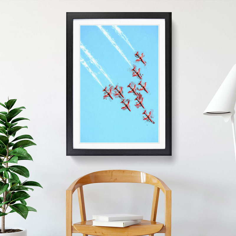 Fighter Jet Air show - Framed Print, Black, 50cm H x 35cm W x 2cm D