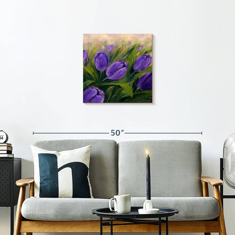 Harnek Dark Purple Tulips, 20'' H x 20'' W
