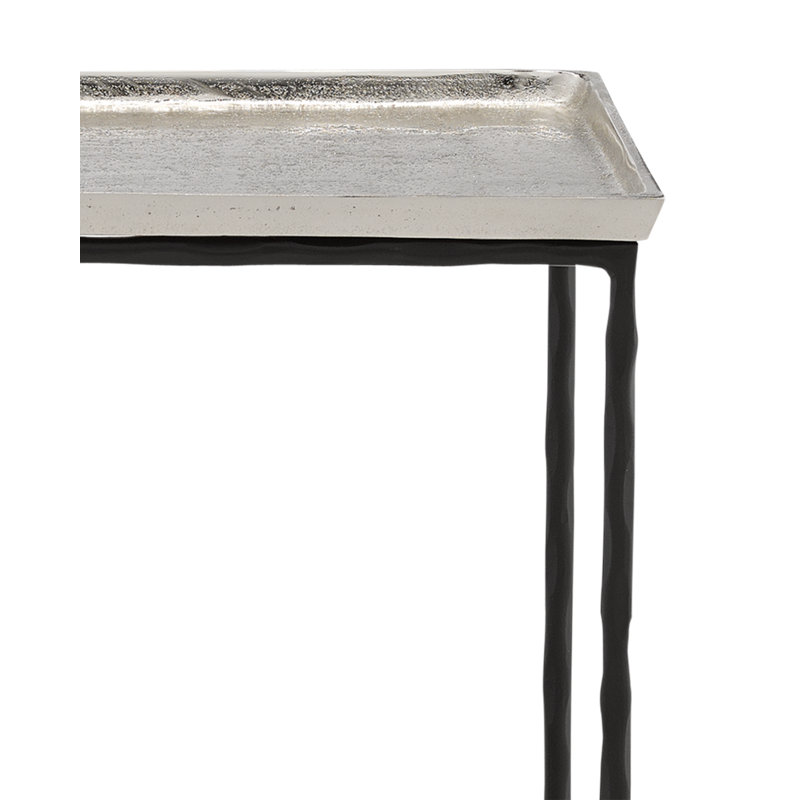 Boyles End Table, Antique Silver
