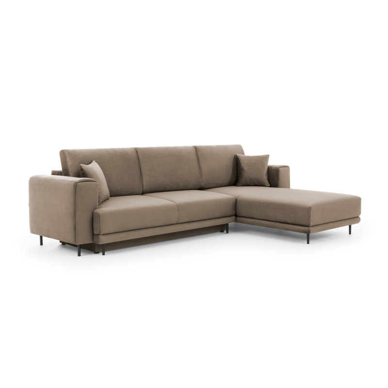 Aecca 4 Seater Sofa Bed, Light brown, Right facing