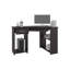 Bureau en coin Jasper, conception en L peu encombrante avec deux tablettes latérales, noir-878460870