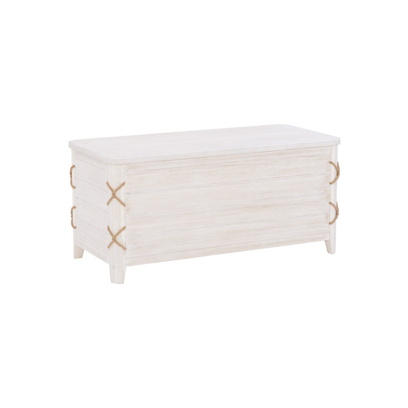 Sydney Cedar-Lined Wood Blanket Storage Chest, White