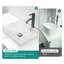 Lavabo de salle de bain rectangulaire en verre trempé rectangulaire au-dessus du comptoir, texture diamant, bonde escamotable, bonne étanchéité, vasque en verre de 17,5 pouces de profondeur, forme, pour la décoration,