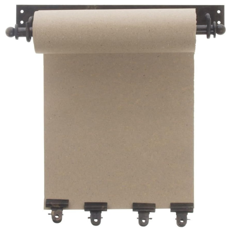 Kalalou Hanging Note Roll 11" W with 4 Brass Finish Clips – Antique Brass Metal Wall Organizer Set of 2