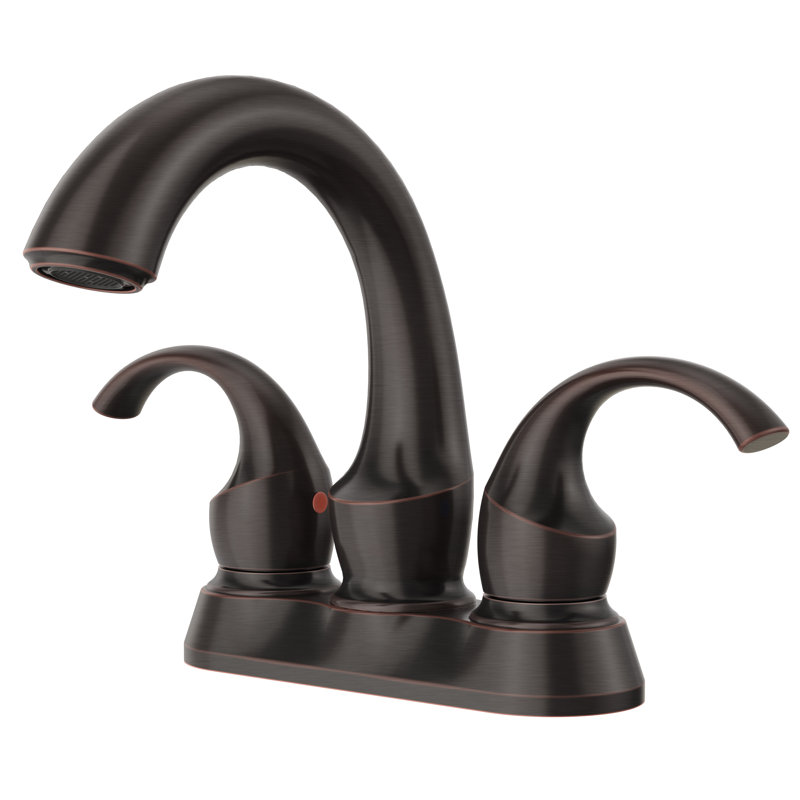 2-handle Bathroom Faucet with Drain Assembly, Bronze