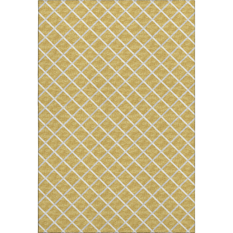 Tapis doré de qualité supérieure lavable à la machine Uran AMF140, Rectangle 8 pi x 10 pi