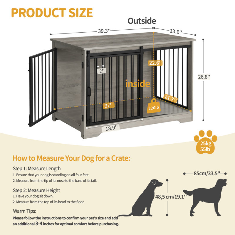 Tucker Murphy Pet™ Furniture Style Dog Crate, Heavy-Duty Dog