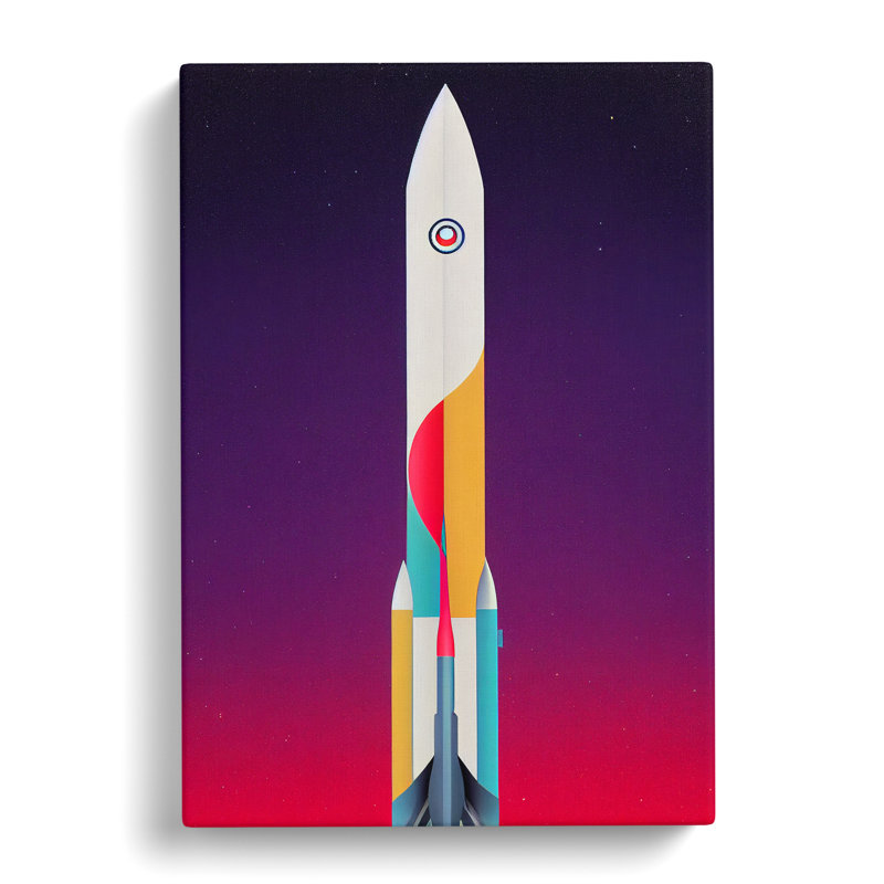 Beautiful Spaceship Rocket - Wrapped Canvas, 50cm H x 35cm W x 3cm D