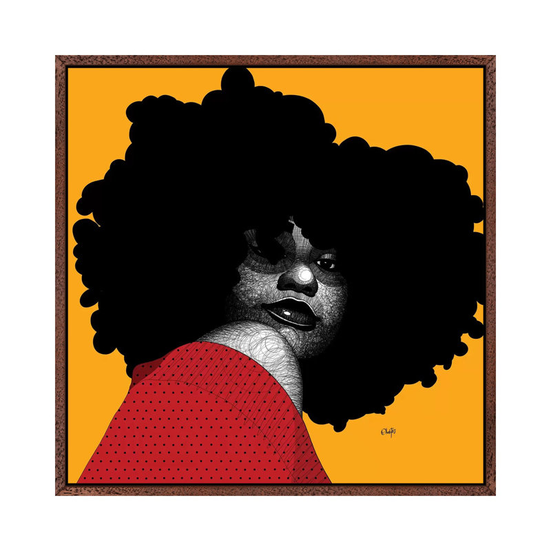 Amora by Ohab TBJ - Print on Canvas, 66.04cm H x 66.04cm W x 3.81cm D, Classic Brown Wood Floater Framed