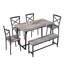 Ensemble de table de salle à manger 6 pièces 6 pièces pour la cuisine, coin repas, salon-603488190-603488188