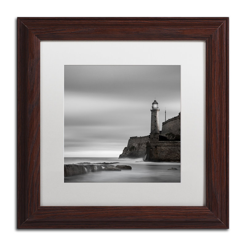 'Morro Lighthouse' Framed Photographic Print, 11" H x 11" W x 0.5" D, Brown