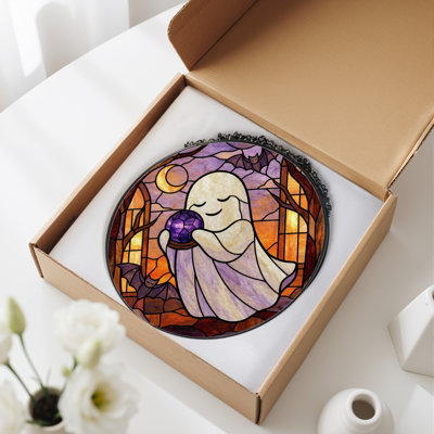 Vitrail en verre coloré 12 "H Ghost