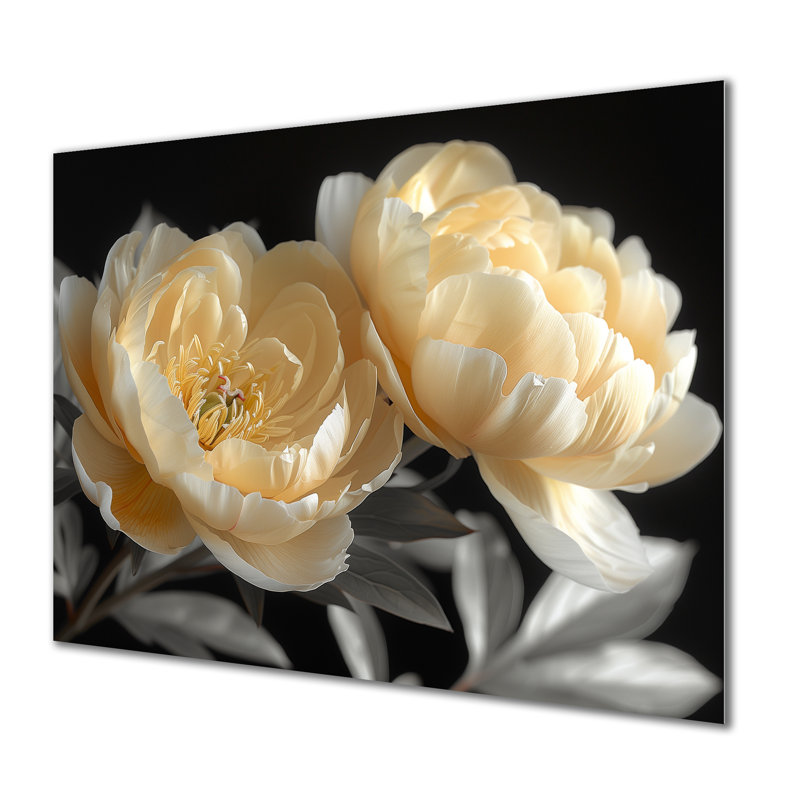 Saltz - pivoines, art mural, H 16 po x l 32 po, Sans cadre