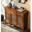 Armoire d'appoint multifonctionnelle en rotin rétro tissé