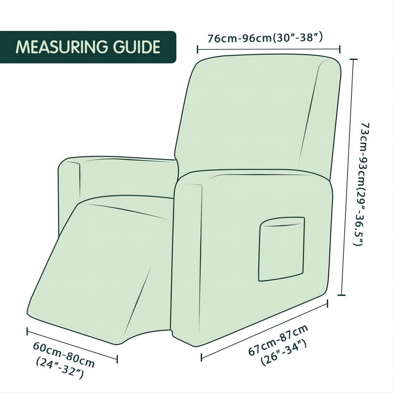 Housse pour fauteuil inclinable à coussins carrés/rectangulaires, Mélange de polyester brique
