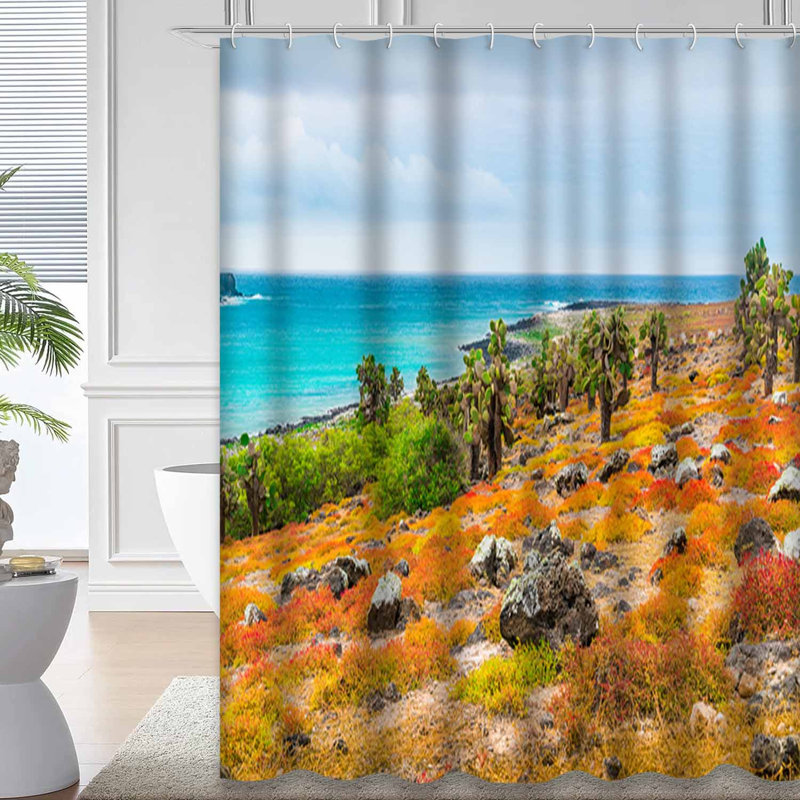 Rideau de douche Tropical Beach, L 72 po x l 84 po