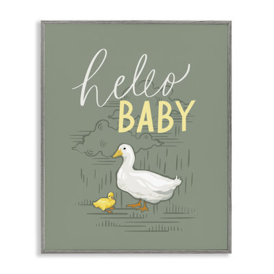 «Hello Baby Duck & Duckling», estampe numérique encadrée par Caverly Smith