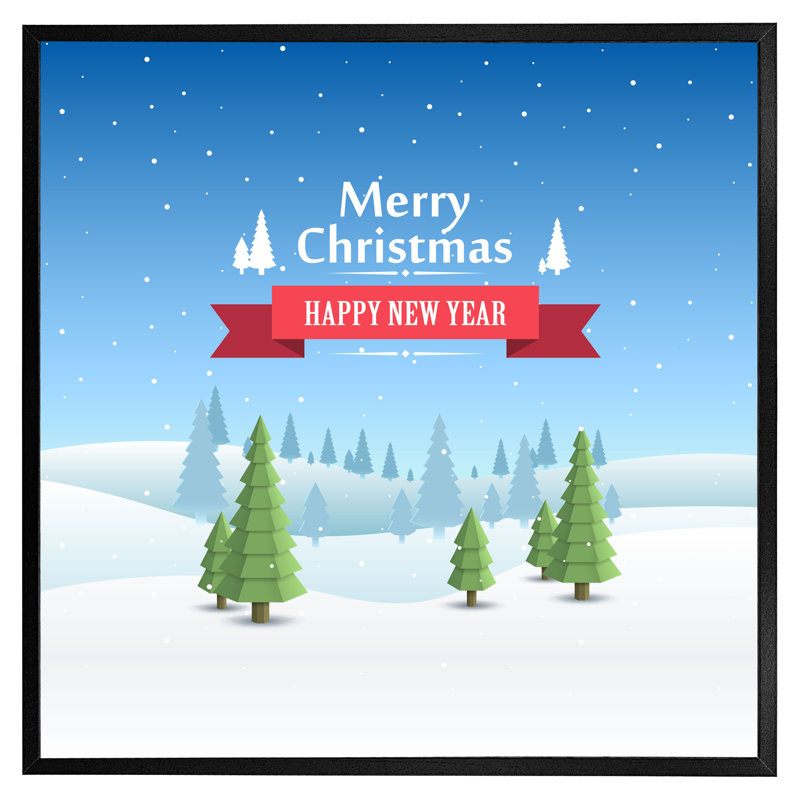 Farah Merry Christmas Cover Art - Single Picture Frame Print, 31cm H x 31cm W x 4cm D, Black