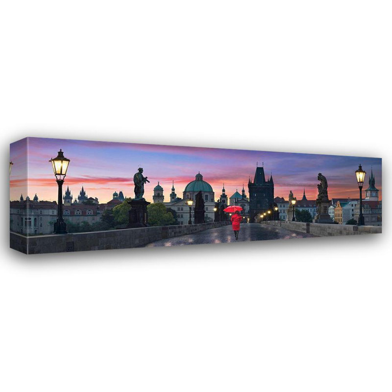 Hokku Designs Sie, Lee, reproduction d'art sur toile tendue: Dawn at Charles Bridge, H 19 po x l 48 po