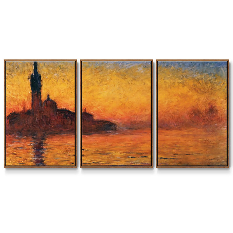 Twilight Venice 1908 3 pièces, Noyer, H 36 po x l 75 po x P 2 po