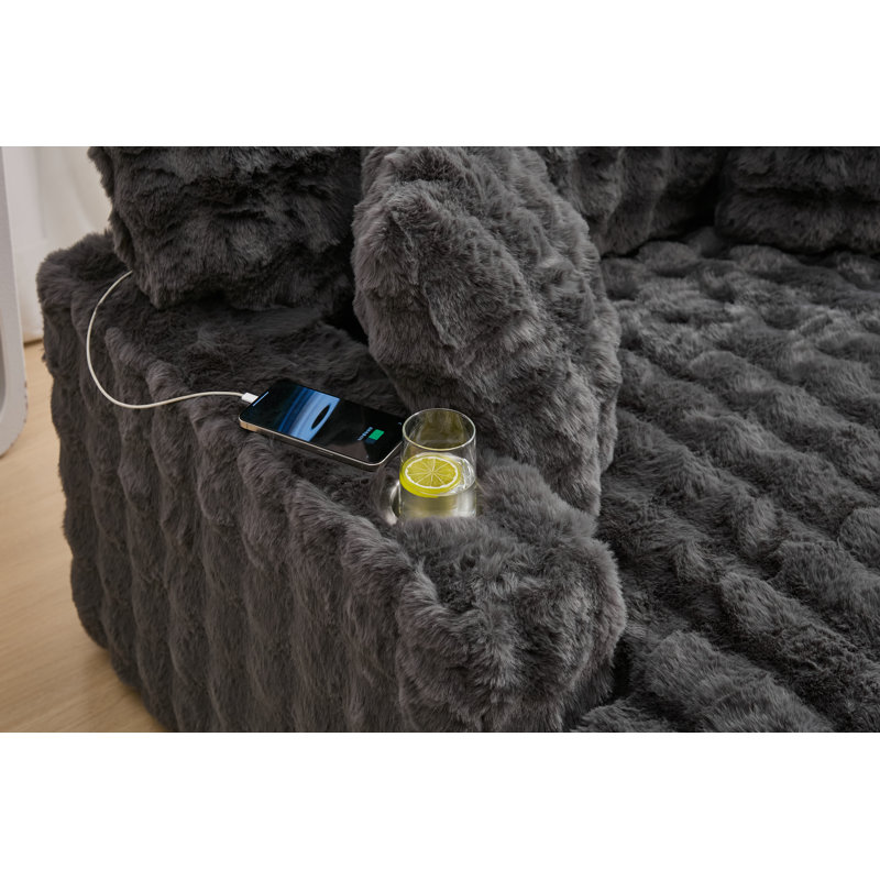 Méridienne surdimensionnée de 52 po Cloud Sleeper, Gris foncé