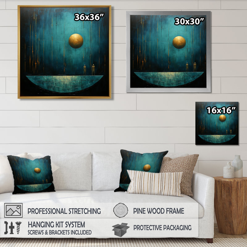 «Abstract Lunar Dream», art mural paysages spatiaux, Toile tendue, H 30 po x l 30 po