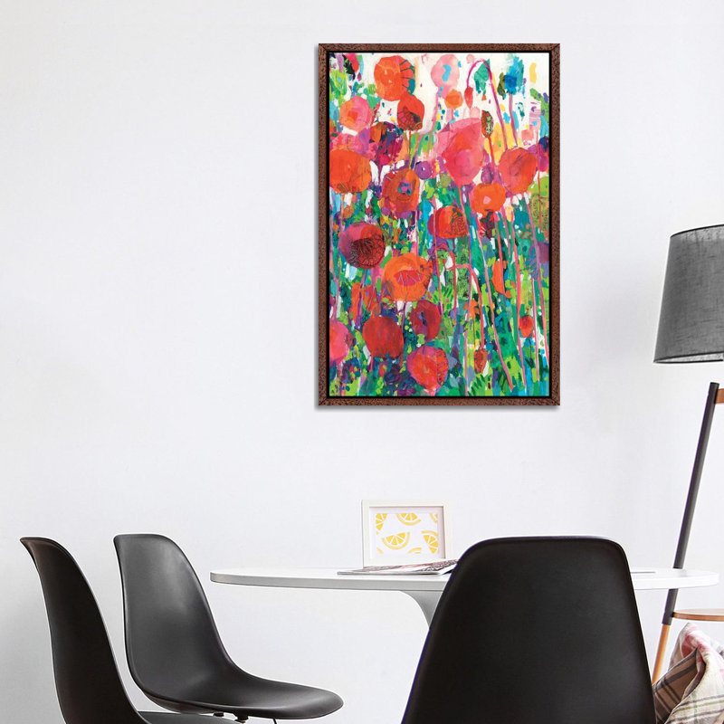 Vivid Poppy Collage II by Tara Funk Grim - Gallery-Wrapped Canvas Giclée on Canvas, Classic Wood Framed