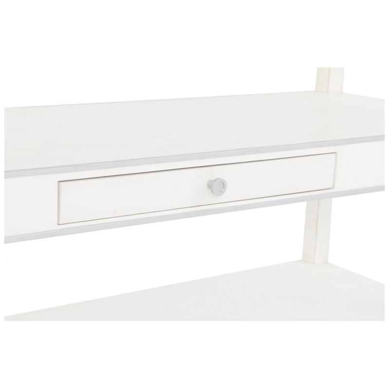 Camille Console Table, Linen/Antique Pewter