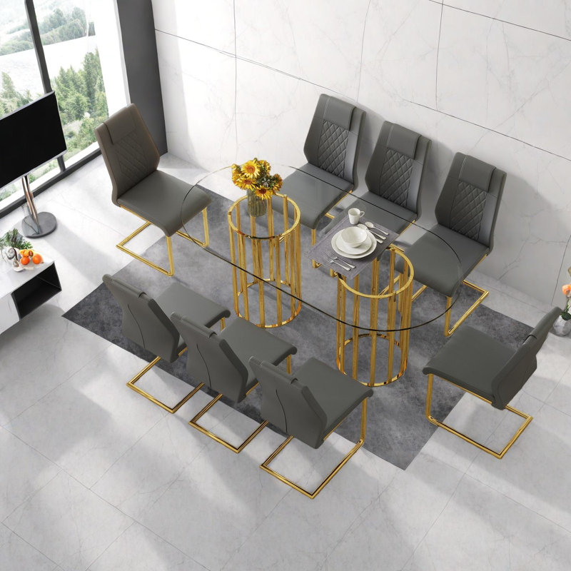 Seat Dining Table Sets(must Include Both Table And Chair) Glass Modern