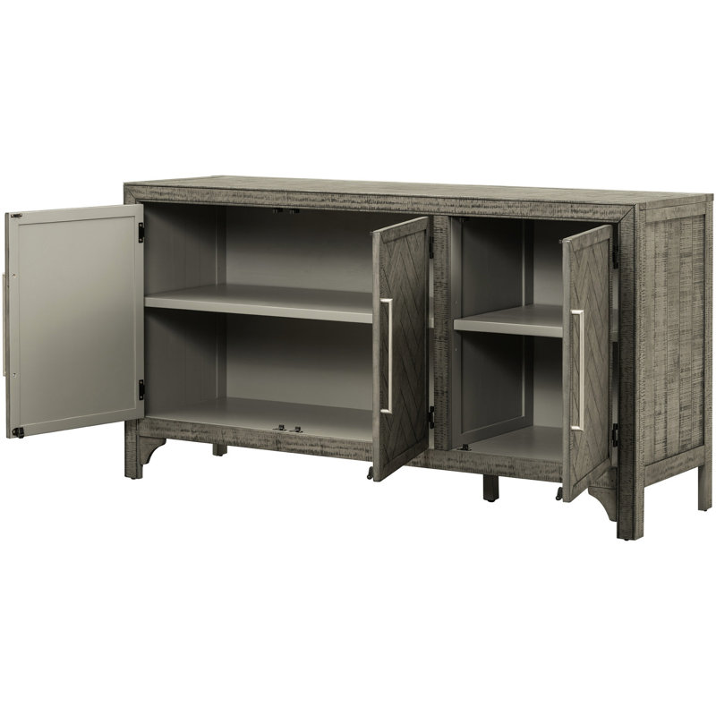 Armoire de rangement en placage de pin gris Ustyle