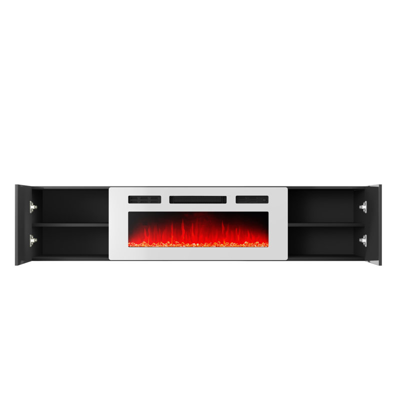 Meuble télé Bhhatu Highgloss, 68", Noir / blanc