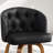 Swivel Bar Stool With Curved Wood Legs, Upholstered Tufted Back, And Nailhead Trim-588767977-588767972
