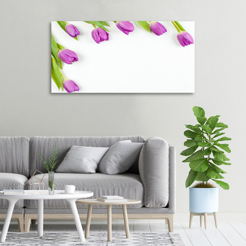 Purple Tulips - Wrapped Canvas Print