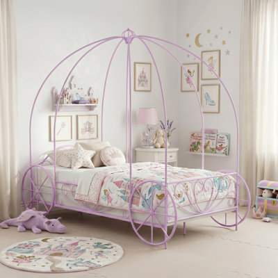 Larrison Whimsical Metal Twin Carriage Bed