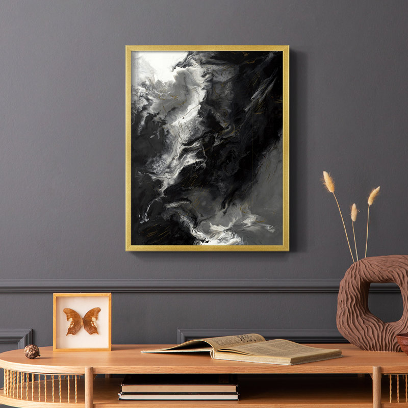 Changes Framed Print - Solid Wood, 14" H x 11" W, Gold