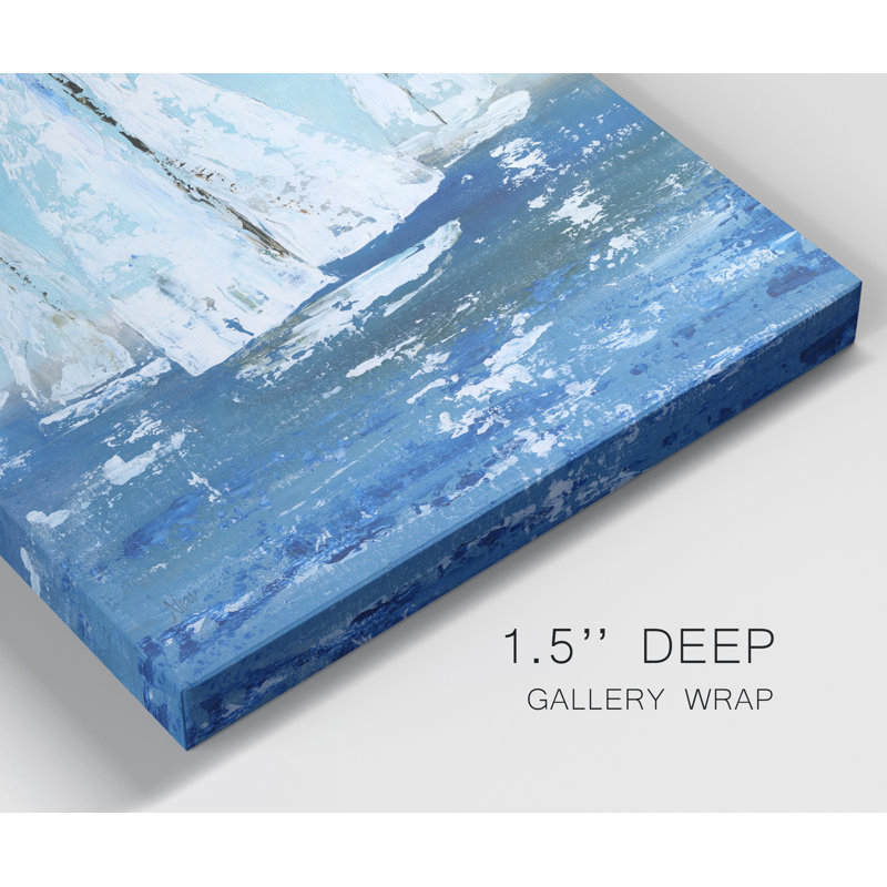 «White Sails» par Nan - reproduction d'art sur toile tendue, H 12 po x l 8 po x P 1 po