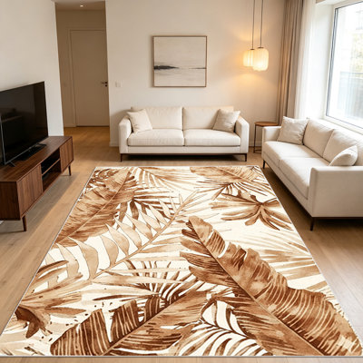 1PC Tropical - Leaf Style Area Rugs for Living Room, Soft and Comfortable, Suitable for all seasons, easy - to - maintain, machine washable Indoor floor mat, Under Table Farmhouse suitable for Patio, Balcony, Bedroom, Dining Room, Hallway, Home
