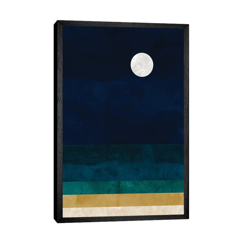 Abstract Seascape by Van Credi - Print on Canvas, Black Framed, 101.6 cm H x 66.04 cm W