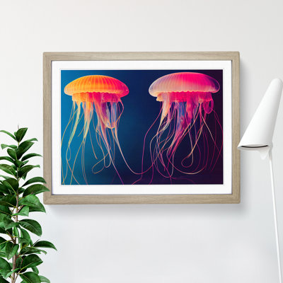 XH1022-2163X Colourful Jellyfish - Single Picture Frame Print