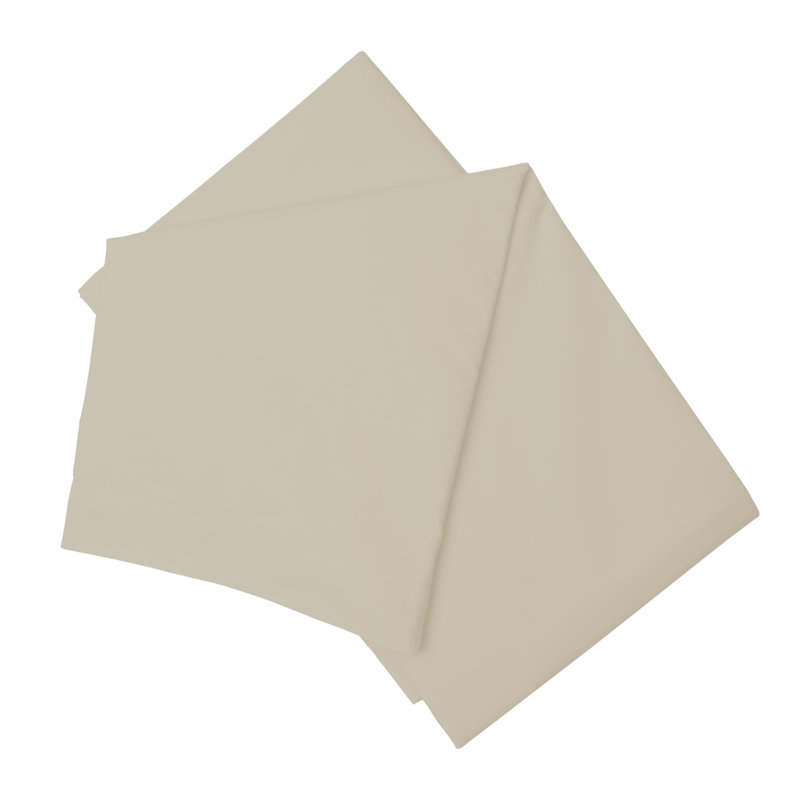 Cotton Blend Percale Flat Sheet, Double (4'6), Mushroom
