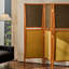 3 panneaux vert + jaune + chenille roux + cloison pliante en bois massif