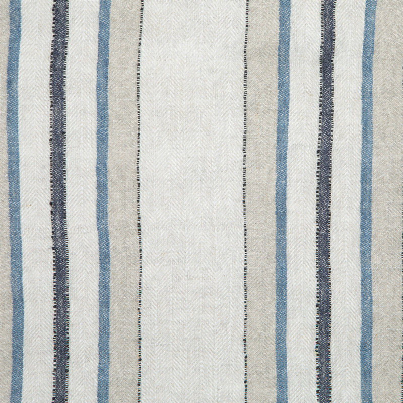 Serviette lin rayée, Naturel / bleu
