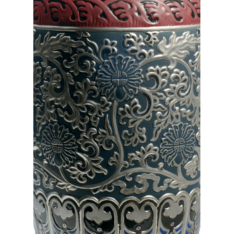Vase de table en porcelaine 21,25 ", bleu