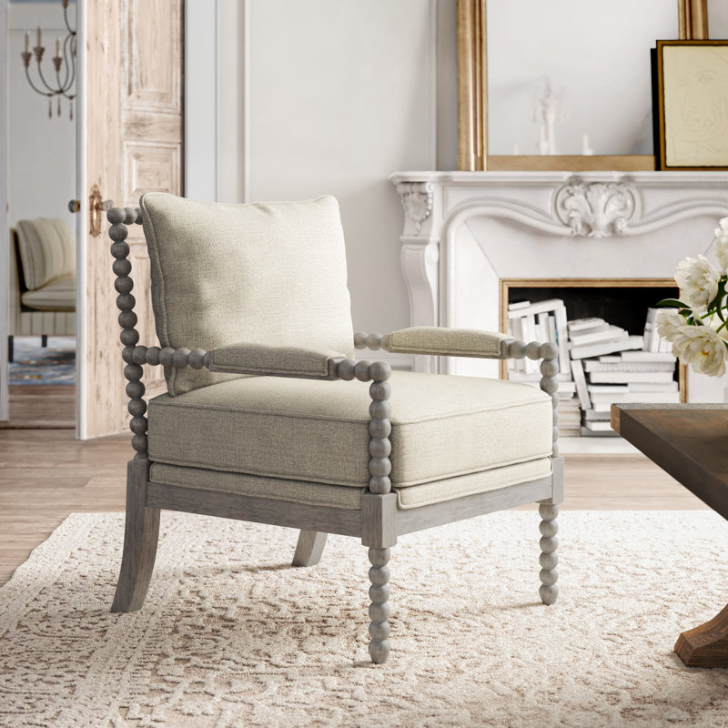 Timmey 26.75" Wide Polyester Armchair, Linen Fabric