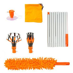 Adjustable pole length and washable duster, convenient light bulb auxiliary installation device